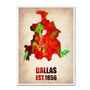 Trademark Fine Art 'Dallas Watercolor Map' 14" x 19" Canvas Art (65dc9552d5d0399c333af100_ud)