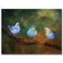 Trademark Fine Art Lois Bryan 'Three Little Blue Birds' Canvas Art 22x32 Inches (65dc958ad5d0399c333af1e2_ud)