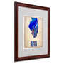 Trademark Fine Art 'Illinois Watercolor Map' 16" x 20" Wood Frame Art (65dc960bd5d0399c333af398_ud)