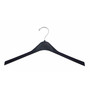 NAHANCO 18" Sturdy Plastic Concave Jacket Hanger, Chrome Round Hook, Black, 100/Pack (65dca2b04f4f11f8fe3903b7_ud)