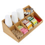Mind Reader 11 Compartment Wood Cup and Condiment Organizer, Brown (COMORGBM-BRN)
