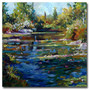 Trademark Fine Art 'Blooming Lily Pond' 35" x 35" Canvas Art (65dca4fcf99b2575f686bd12_ud)