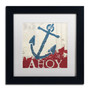 Trademark Fine Art WAP0139-B1111MF "Nautical IV Red" by Wellington Studio 11" x 11" FRM Art, WHT MTD (65dca8c2f99b2575f686c6ba_ud)