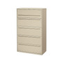 HON Brigade 700 Series 5 File Drawer Lateral File Cabinet, Locking, Letter/Legal, Putty/Beige, 42"W (H795.L.L)