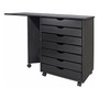 Adeptus Drop Leaf 7-Drawer Lateral File Cabinet, Mobile, Specialty, Matte Black, 21.4" (76180)