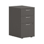 HON Mod 3-Drawer Mobile Vertical File Cabinet, Letter/Legal Size, Lockable, 28"H x 15"W x 20"D, Slate Teak (HONPLPMBBFLS1)