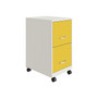 Space Solutions SOHO Smart File 2-Drawer Mobile Vertical File Cabinet, Letter Size, Lockable, Pearl White/Goldfinch (25337)