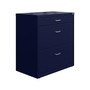 Space Solutions 3-Drawer Lateral File Cabinet, Letter/Legal Size, Lockable, 31.88"H x 30"W x 17.63"D, Navy (25073)