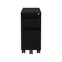 Hirsh HL10000 Series Mobile Vertical File Cabinet, Letter/Legal Size, Lockable, 21.75"H x 10"W x 19.88"D, Black (22650)