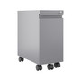 Hirsh 2-Drawer Mobile Vertical File Cabinet, Letter/Legal Size, Lockable, 21.75"H x 10"W x 19.88"D, Arctic Silver (24045)