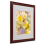 Sheila Golden 'Purple Vase' Framed Matted Art - 16x20 Inches - Wood Frame (65dcb569f638b169096197bd_ud)
