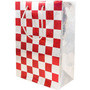 JAM PAPER Gift Bags with Rope Handles, Medium, 8 x 10 x 4, Red & Silver Checkered, 24/Pack (4731732B)