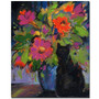 Trademark Fine Art Sheila Golden 'Cat and Pink Flowers' Canvas Art (65dcba0ef638b1690961a47b_ud)