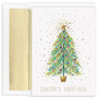 JAM PAPER Christmas Cards & Matching Envelopes Set, Sparkle Tree, 18/Pack (526864700)