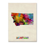 Trademark Fine Art 'Montana Map' 35" x 47" Canvas Art (65dcbfa817a032fd25514b12_ud)