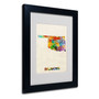 Trademark Fine Art 'Oklahoma Map' 11" x 14" Black Frame Art (65dcc00217a032fd25514bf2_ud)