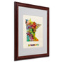 Trademark Fine Art 'Minnesota Map' 16" x 20" Wood Frame Art (65dcc04417a032fd25514cbc_ud)