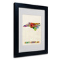 Trademark Fine Art 'North Carolina Map' 11" x 14" Black Frame Art (65dcc07a17a032fd25514d4a_ud)