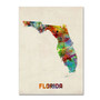 Trademark Fine Art 'Florida Map' 18" x 24" Canvas Art (65dcc0a717a032fd25514df4_ud)