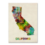 Trademark Fine Art 'California Map' 14" x 19" Canvas Art (65dcc0ae17a032fd25514e18_ud)