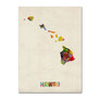 Trademark Fine Art 'Hawaii Map' 24" x 32" Canvas Art (65dcc10f17a032fd25514f74_ud)