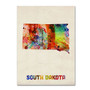 Trademark Fine Art 'South Dakota Map' 14" x 19" Canvas Art (65dcc13a17a032fd25514fe6_ud)