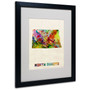 Trademark Fine Art 'North Dakota Map' 16" x 20" Black Frame Art (65dcc16017a032fd25515074_ud)