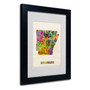 Trademark Fine Art 'Arkansas Map' 11" x 14" Black Frame Art (65dcc1a917a032fd2551519a_ud)