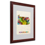 Trademark Fine Art 'Pennsylvania Map' 16" x 20" Wood Frame Art (65dcc20b17a032fd255152ba_ud)