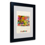 Trademark Fine Art 'Colorado Map' 11" x 14" Black Frame Art (65dcc20e17a032fd255152d2_ud)