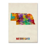 Trademark Fine Art 'Nebraska Map' 24" x 32" Canvas Art (65dcc25e17a032fd255153b6_ud)