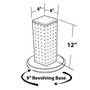 Azar 12"(H) x 4"(W) x 4"(D) 4-Sided Revolving Pegboard Counter Display, White (65dcc34ac94d75169dbe7df3_ud)