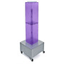 Azar® 40"(H) x 8"(W) x 8"(D) 4-Sided Interlocking Pegboard Display Tower With Wheels, Purple (65dcc369c94d75169dbe7e5f_ud)