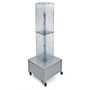 Azar® 40"(H) x 8"(W) x 8"(D) 4-Sided Interlocking Pegboard Display Tower With Wheels, Clear (65dcc3b5c94d75169dbe7f15_ud)