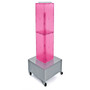 Azar® 40"(H) x 8"(W) x 8"(D) 4-Sided Interlocking Pegboard Display Tower With Wheels, Pink (65dcc3dac94d75169dbe7f63_ud)
