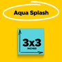 Post-it Super Sticky Notes, 3" x 3", Aqua Wave, 90 Sheet/Pad, 5 Pads/Pack (654-5AW)