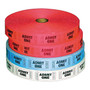 PM Company Raffle Ticket Single Ticket Rolls - Admit One, Numbered, 2000 Tickets/Roll, 4/Pack (PMC59001)