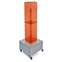 Azar® 40"(H) x 8"(W) x 8"(D) 4-Sided Interlocking Pegboard Display Tower With Wheels, Orange (65dcc691c94d75169dbe8707_ud)