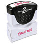 Accu-Stamp2® One-Color Pre-Inked Shutter Message Stamp, PAST DUE, 1/2" x 1-5/8" Impression, Red Ink (035571)