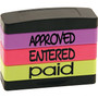 Stack Stamp Set, "Approved", "Entered", "Paid", Assorted Fluorescent Ink (8802)