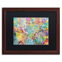 Trademark Fine Art ''Rome Italy Street Map II'' by Michael Tompsett 16" x 20" Black Matted Wood Frame (MT0853-W1620BMF)