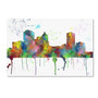 Trademark Fine Art Marlene Watson 'Montgomery Alabama Skyline Mclr-1' 12" x 19" Canvas Stretched Art Print (190836207244)