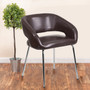 Flash Furniture Fusion Series Faux Leather Lounge Chair, Brown (CH162731BN)