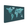 Trademark Michael Tompsett "Text Map of the World II" Gallery-Wrapped Canvas Art, 30" x 47" (65dcf2b2e8837636b11a0d4f_ud)