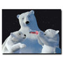 Trademark Fine Art 'Coke Polar Bear with Cubs and Coke Bottle' 28" x 36" Canvas Art (65dcf2c9e8837636b11a0e5e_ud)