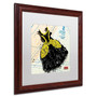 Trademark Roderick Stevens "Black n Yellow Swirls" Art, White Matte With Wood Frame, 16" x 16" (65dcf2d2e8837636b11a0ef0_ud)