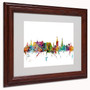 Trademark Michael Tompsett "Edinburgh Scotland Skyline II" Art, White Matte W/Wood Frame, 11" x 14" (65dcf2ece8837636b11a1023_ud)