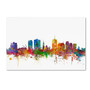 Trademark Fine Art ''Christchurch New Zealand Skyline'' by Michael Tompsett 22" x 32" Canvas Art (MT0770-C2232GG)