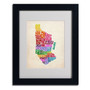 Trademark Michael Tompsett "Manhattan Text Map" Art, White Matte W/Black Frame, 11" x 14" (65dcf322e8837636b11a127e_ud)