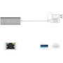 j5create USB Type-C to 2.5G Ethernet Adapter, Male to Female, Silver/White (JCE145C)